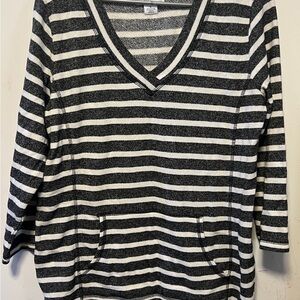 Striped V-Neck Sweater size M